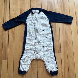 Navy & White Two-Tone Kids One-Piece Footless Sleeper 18m- 2.5T